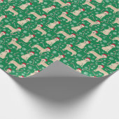 Gele labrador kersthond cadeaupapier (Hoek)