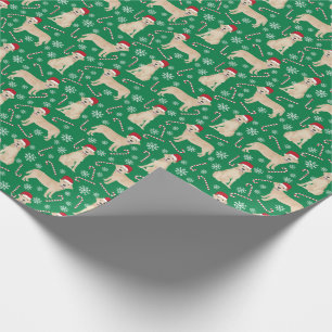 Gele labrador kersthond cadeaupapier