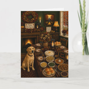Gele Labrador Kerstkaart Feestdagen Kaart