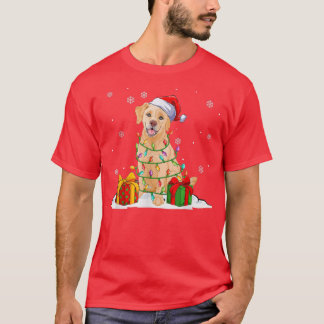 Gele labrador kerstkerstboomverlichting P T-shirt