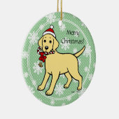 Gele labrador kerstkerstkerstkerstkerstkerstkersth keramisch ornament (Rechts)