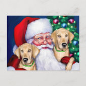 gele labrador kerstkerstkerstkerstkerstmanlabels feestdagenkaart (Voorkant)