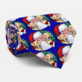 gele labrador kerstkerstkerstkerstkerstmanlabels stropdas (Opgerold)