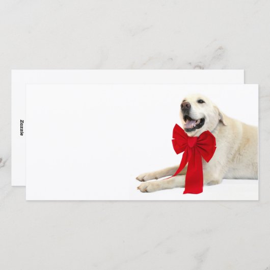 Gele labrador Kerstmis Feestdagenkaart (Voorkant / Achterkant)