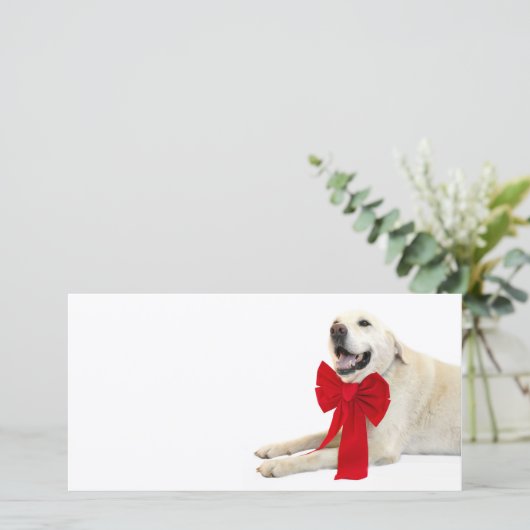 Gele labrador Kerstmis Feestdagenkaart (Staand voorkant)