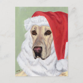 Gele Labrador Kerstmis Santa Briefkaarten