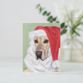 Gele Labrador Kerstmis Santa Briefkaarten (Staand voorkant)