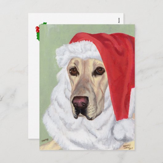 Gele Labrador Kerstmis Santa Briefkaarten (Voorkant / Achterkant)