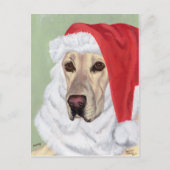 Gele Labrador Kerstmis Santa Briefkaarten (Voorkant)