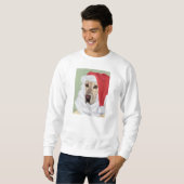 Gele Labrador Kerstmis Santa Sweatshirt (Voorkant volledig)