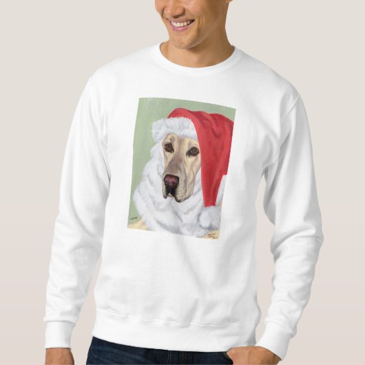 Gele Labrador Kerstmis Santa Sweatshirt (Voorkant)