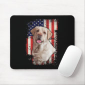 Gele Labrador Labs Patriotic American Flag Dog 4 Muismat (Met muis)