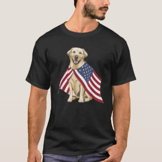Gele Labrador Labs Patriotic American Flag Dog 4 T-shirt