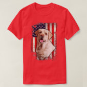 Gele Labrador Labs Patriotic American Flag Dog 4 T-shirt (Design voorkant)