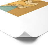 Gele labrador lezen krant op het toilet poster (Hoek)