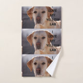 gele labrador liefde bad handdoek (Handdoek)