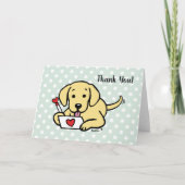 Gele Labrador liefdesbrief dank u Kaart (Voorkant)