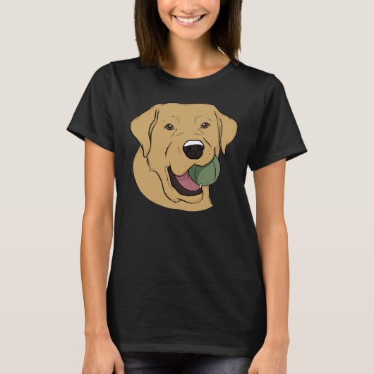 Gele labrador met bal t-shirt (Voorkant)