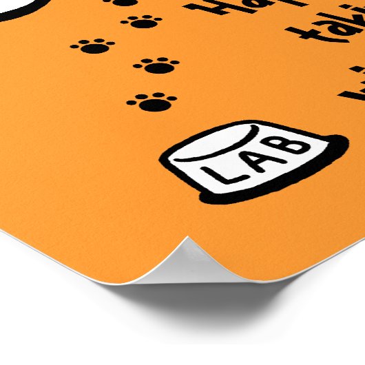 Gele labrador met een volle buikCartoon Poster (Hoek)