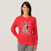 Gele labrador met Santa Hat Snowflake T-shirt (Voorkant volledig)