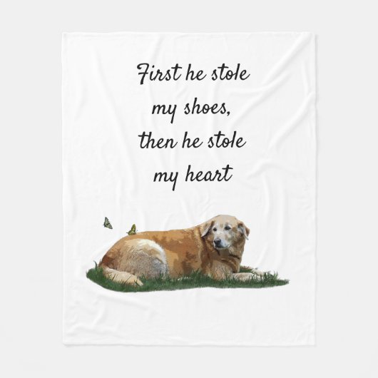 Gele labrador Mixed Breed Dog Fleece Blanket Deken (Voorkant)