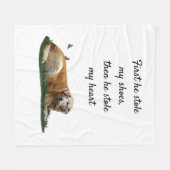 Gele labrador Mixed Breed Dog Fleece Blanket Deken (Voorkant (Horizontaal))