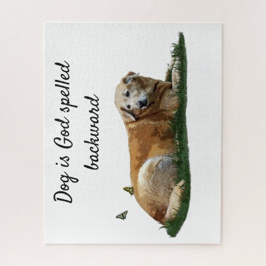 Gele labrador Mixed Breed Dog Jigzaag Puzzle Legpuzzel (Verticaal)