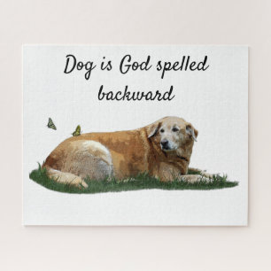 Gele labrador Mixed Breed Dog Jigzaag Puzzle Legpuzzel