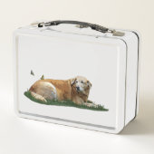 Gele labrador Mixed Breed Dog Lunch Box (Achterkant)