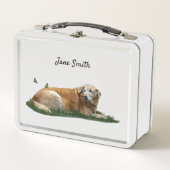 Gele labrador Mixed Breed Dog Lunch Box (Voorkant)
