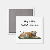 Gele labrador Mixed Breed Dog Magnet (Voorkant / Achterkant)