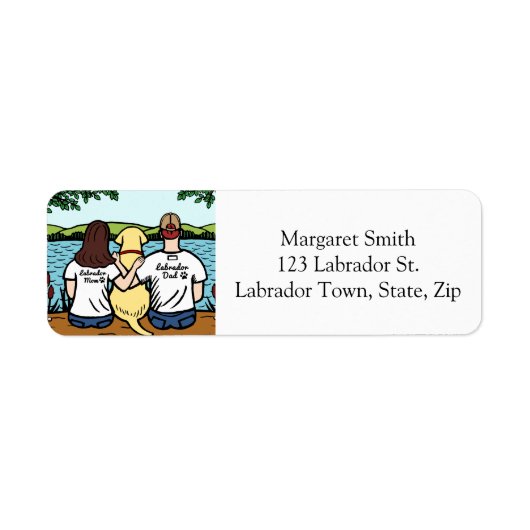 Gele Labrador Moeder Pa Lang retour adres Etiket (Voorkant)
