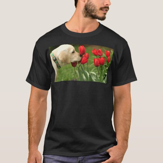 Gele Labrador nemen tijd T-shirt (Voorkant)