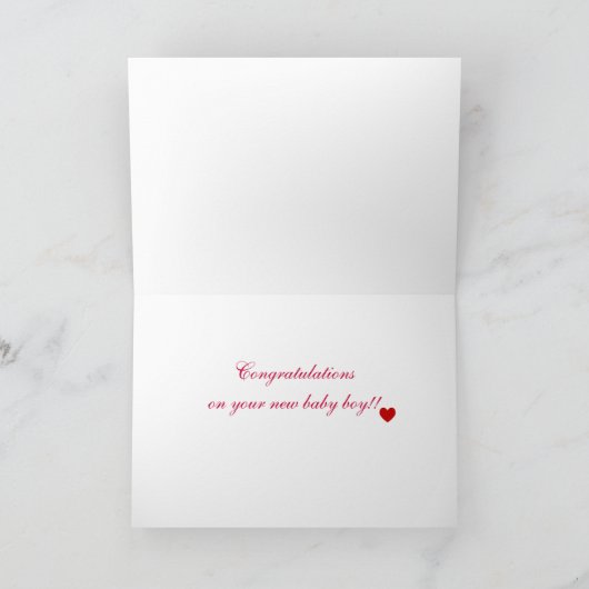 Gele Labrador New Baby Boy Gefeliciteerd Kaart (Binnen)