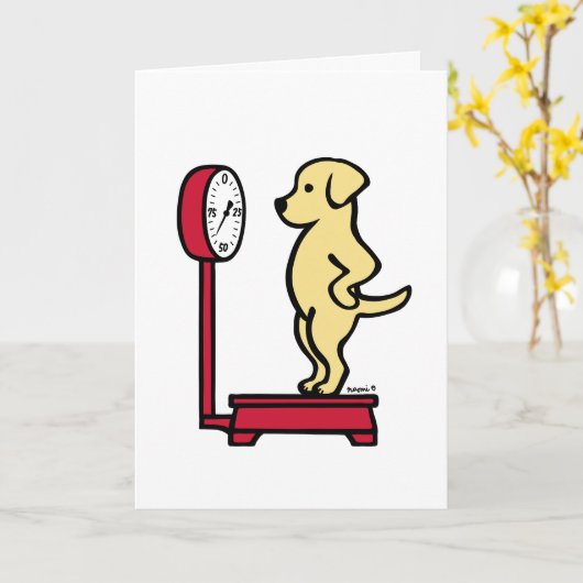 Gele labrador op de weegschaal kaart (Gele Bloem)