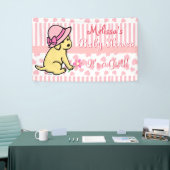 Gele labrador Pink Girl Baby shower Banner (Beurs)