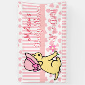 Gele labrador Pink Girl Baby shower Banner (Verticaal)
