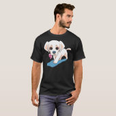 gele labrador puppy en madeliefje t-shirt (Voorkant volledig)