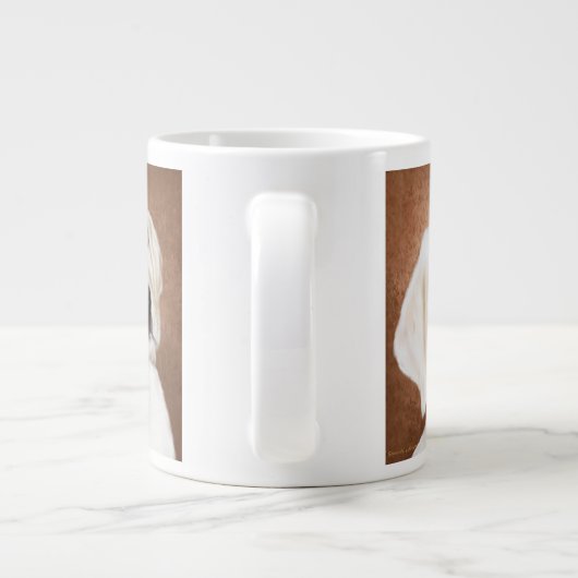 Gele labrador Puppy Giant Coffee Mok (Achterkant)