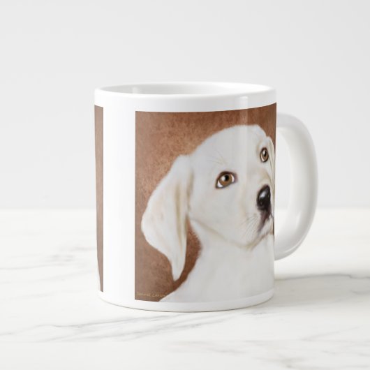Gele labrador Puppy Giant Coffee Mok (Voorkant rechts)