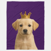 Gele Labrador Puppy in Gold Crown Schattige Fleece Deken (Voorkant)