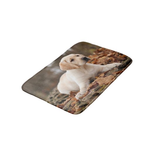 Gele labrador puppy in het najaar badmat (Gekanteld)