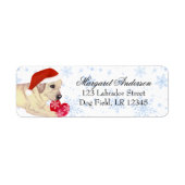 Gele labrador Puppy Kerstblauw Snowflake Etiket (Voorkant)