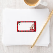 Gele Labrador Puppy Kerstmis Etiket (Insitu)