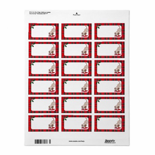 Gele Labrador Puppy Kerstmis Etiket (Full Sheet)