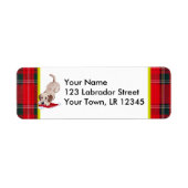 Gele Labrador Puppy met Santa Hat Kerstmis Etiket (Voorkant)