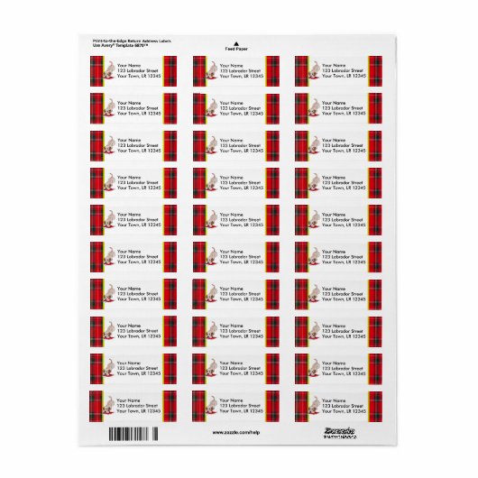 Gele Labrador Puppy met Santa Hat Kerstmis Etiket (Full Sheet)