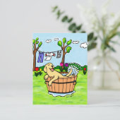 Gele labrador Puppy Pool Cartoon Briefkaart (Staand voorkant)