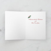 Gele Labrador Puppy Tartan Kerstmis Feestdagen Kaart (Binnen)