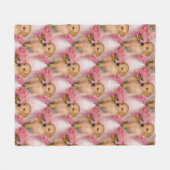 Gele Labrador Puppy Vlinder Dierenpatroon Fleece Deken (Voorkant (Horizontaal))